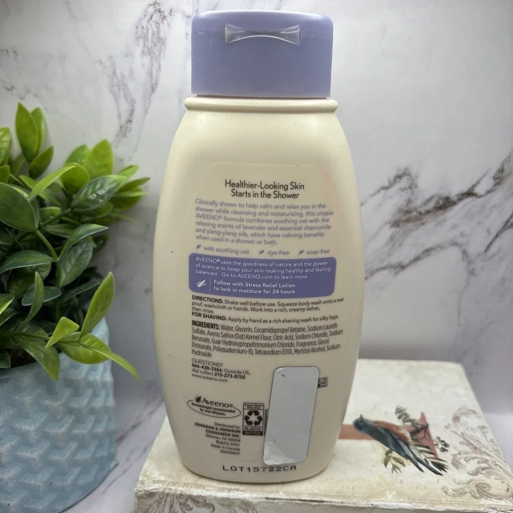 Aveeno Body Wash Stress Relief Lavender 12 oz New Purple Cap DISCONTINUED